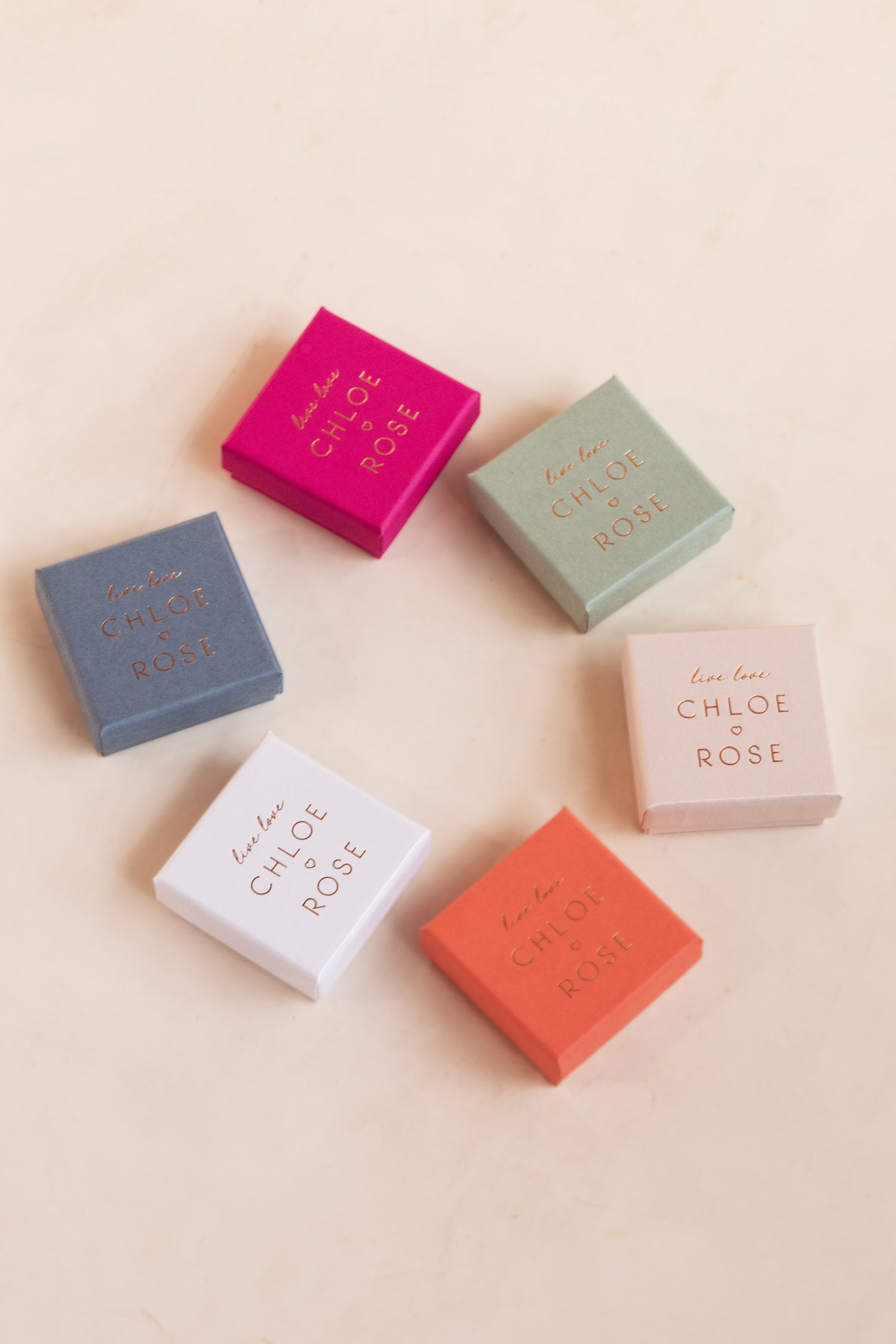 Boîtes cadeaux pour bijoux Live love Chloé Rose - Emballages et packagings