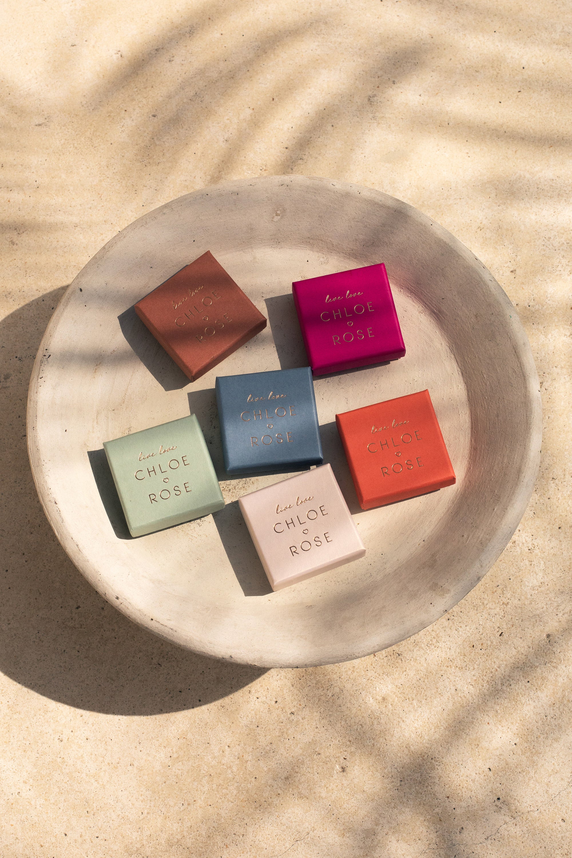Boîtes cadeaux pour bijoux Live love Chloé Rose - Emballages et packagings