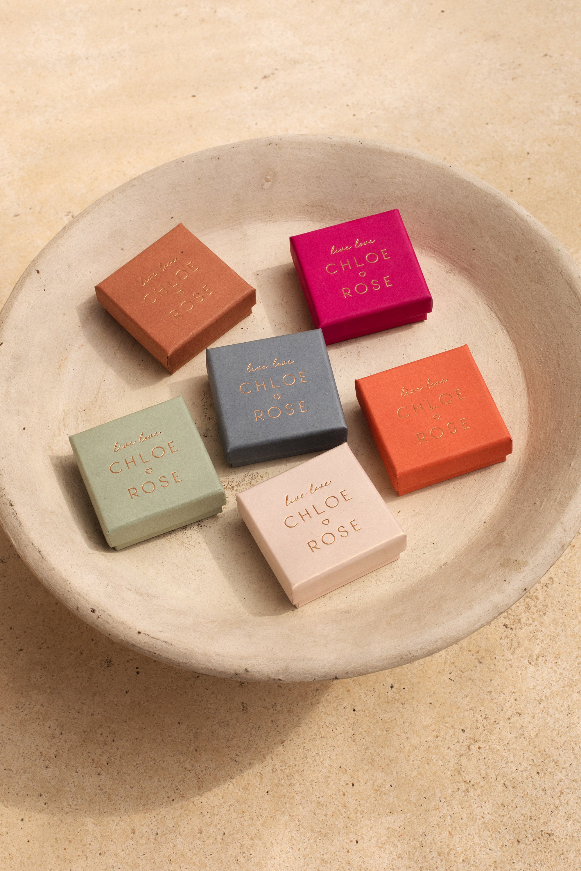 Boîtes cadeaux pour bijoux Live love Chloé Rose - Emballages et packagings