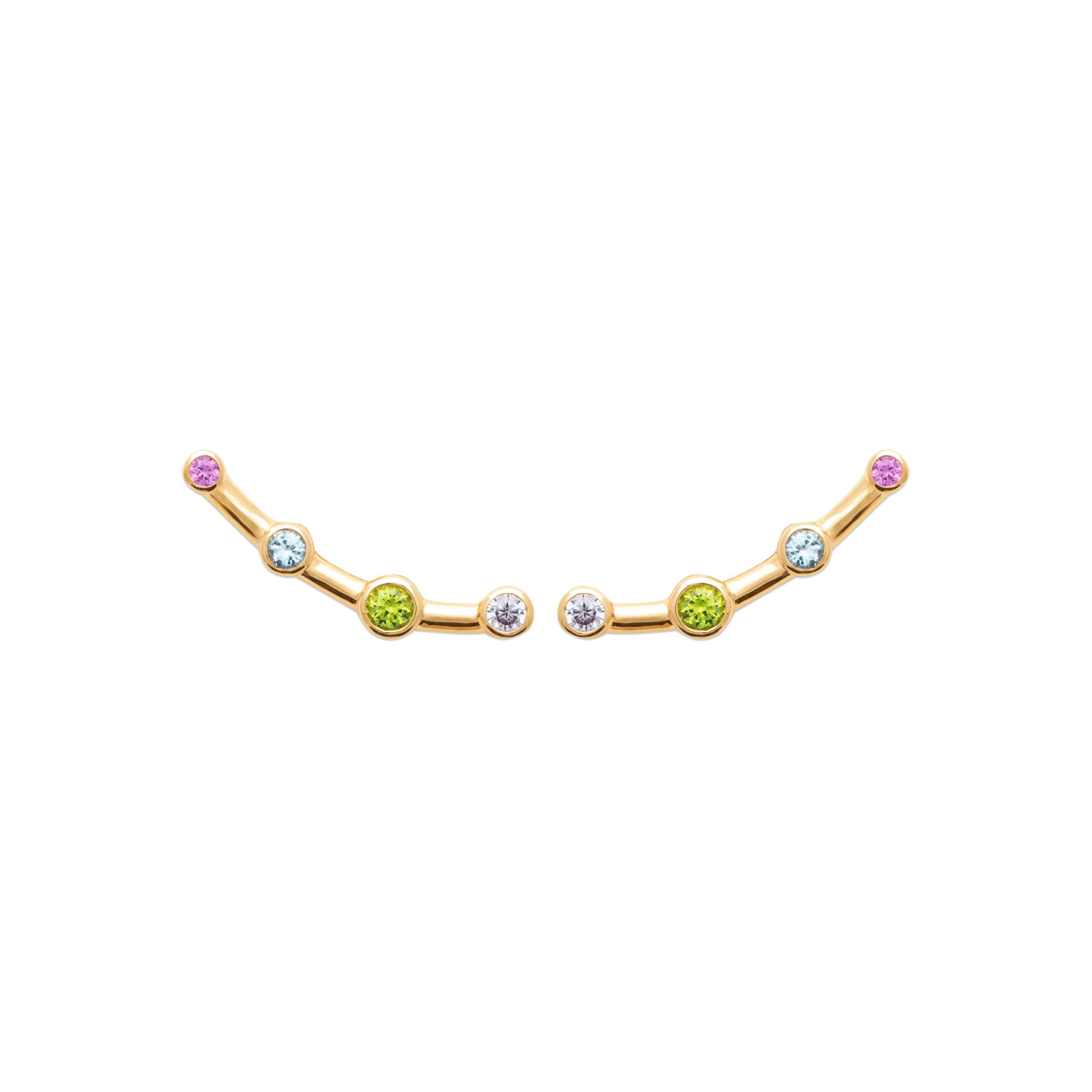 Boucles d'oreilles dorées barrettes Rosie Couleurs - Bijou photographié sur fond blanc