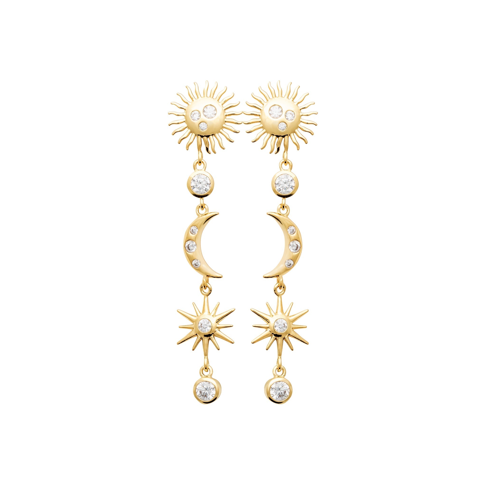 boucles d'oreilles dorées Célesta - Bijou photographié sur fond blanc