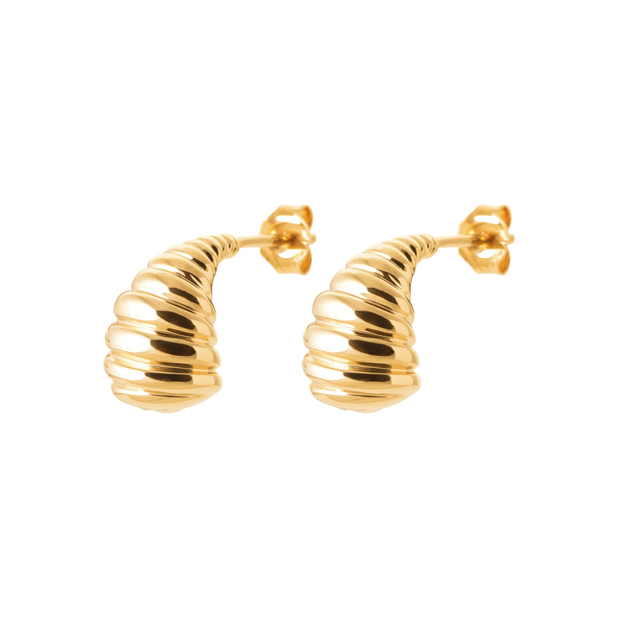 Boucles d'oreilles dorées Clelia S - Bijou photographié sur fond blanc