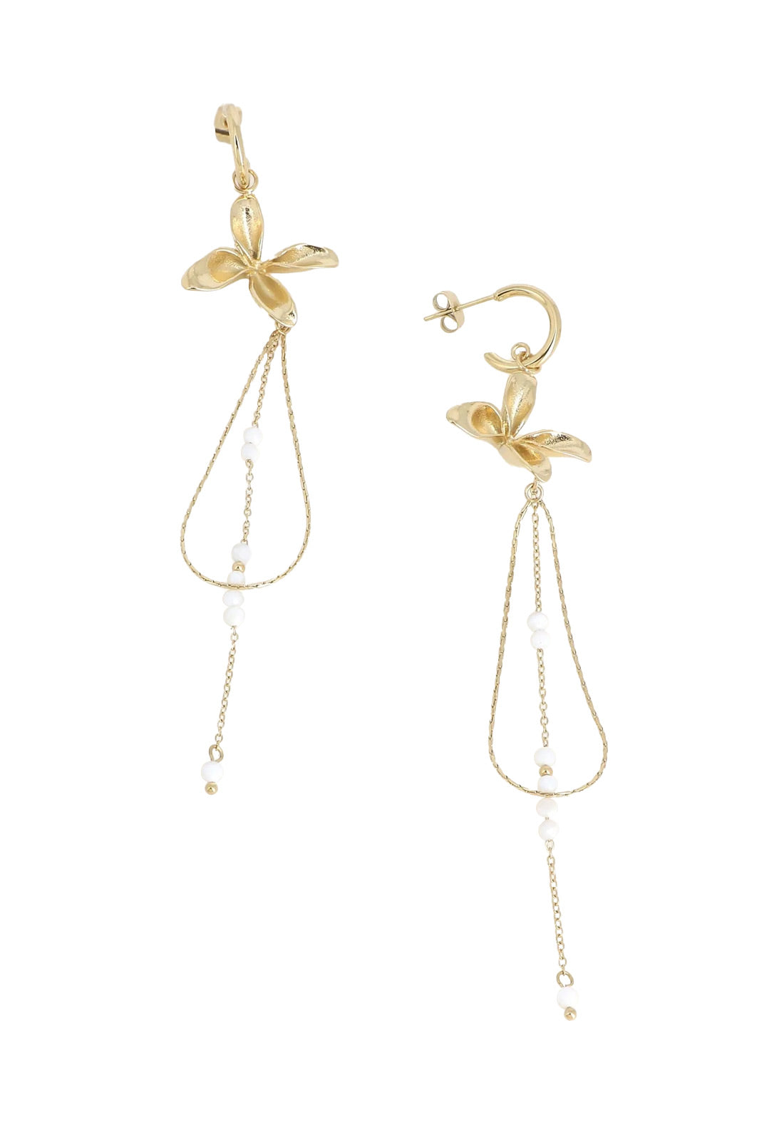 Boucles d'oreilles dorées Goldie - Bijou photographié sur fond blanc