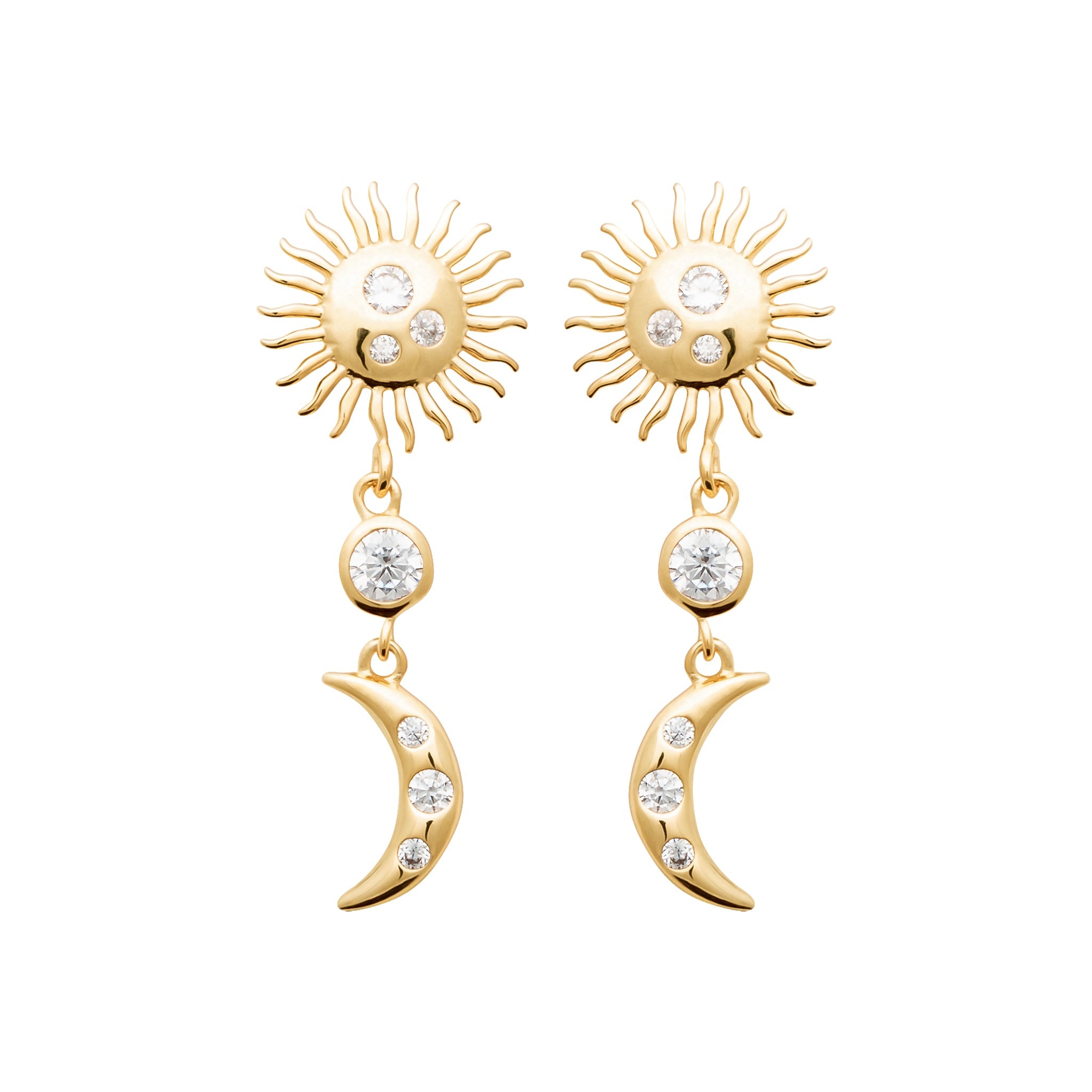 Boucles d'oreilles dorées Mini Célesta - Bijou photographié sur fond blanc
