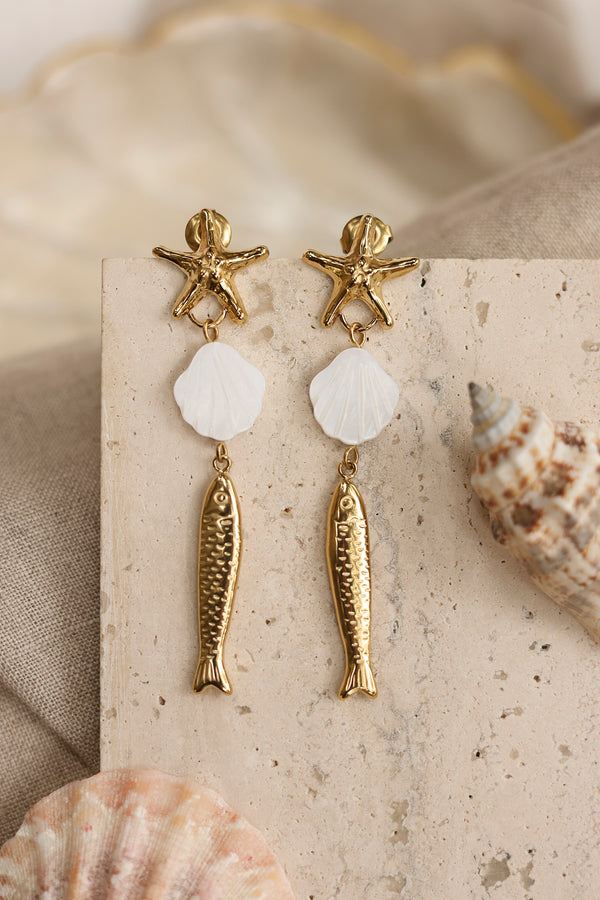 Boucles pendantes dorées Kiera