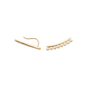 Boucles d'oreilles barrettes dorées zircons Amaris - Bijou sur fond blanc