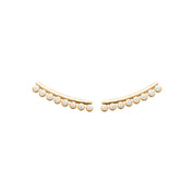 Boucles d'oreilles barrettes dorées zircons Amaris - Bijou sur fond blanc