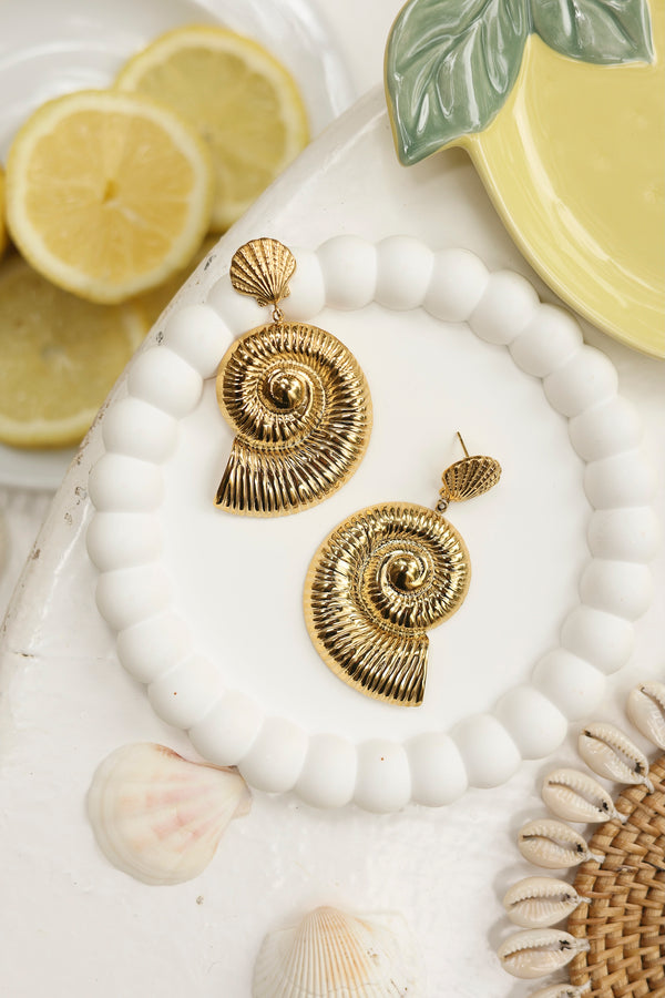 Boucles pendantes dorées Idaya