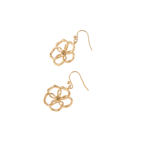 Boucles pendantes dorées Oria