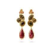 Boucles d'oreilles pendantes pierres naturelles Regina - Bijou photographié sur fond blanc