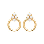 boucles d'oreilles dorée zircons janny - Bijou photographié sur fond blanc