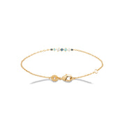 Bracelet doré Azur zircons bleu, blanc et turquoise - Bijou photographié sur fond blanc