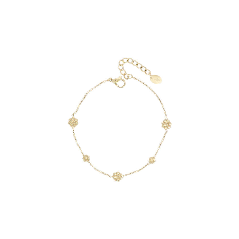 Bracelet doré Delphine mini fleurs - Bijou photographié sur fond blanc