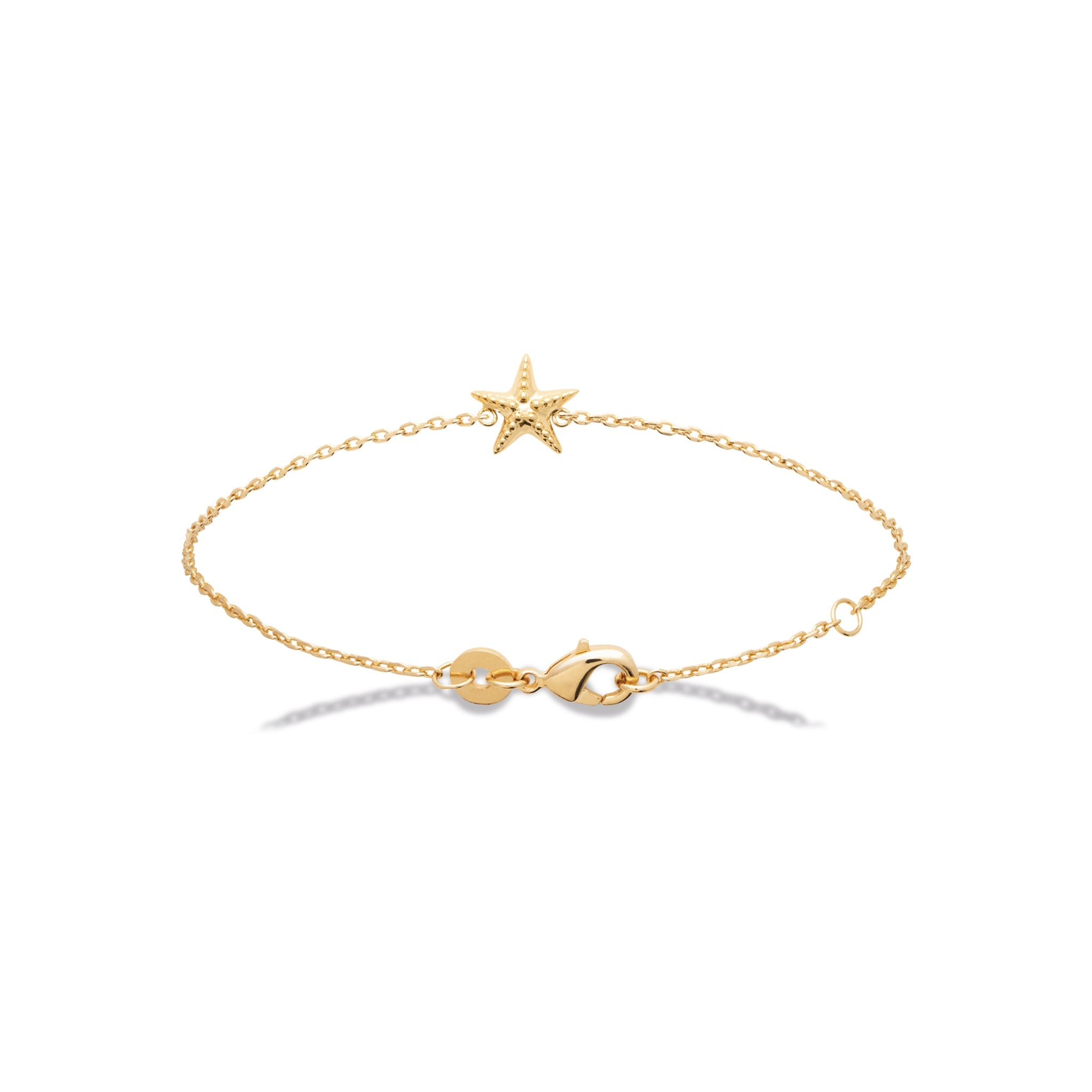 Bracelet doré Hazel étoile de mer - Bijou photographié sur fond blanc