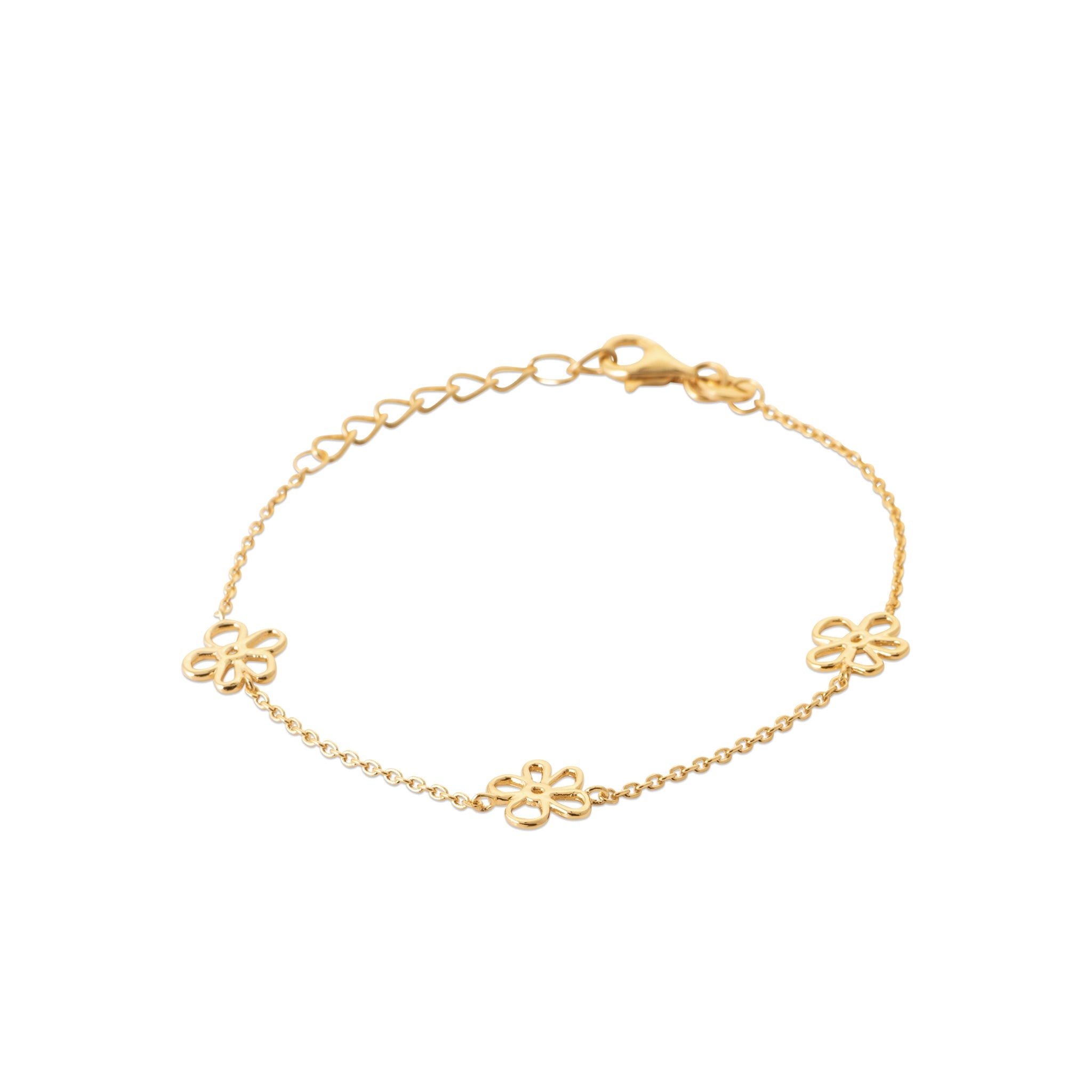 Bracelet doré Naja fleurs - Bijou photographié sur fond blanc