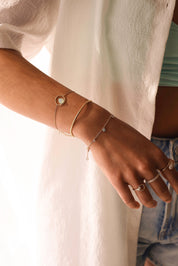 Bracelet doré Queena Bleu - Bijou porté
