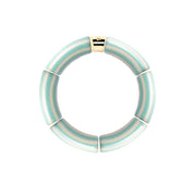 Bracelet doré Riviera Lagon 1 turquoise et blanc - Bijou photographié sur fond blanc