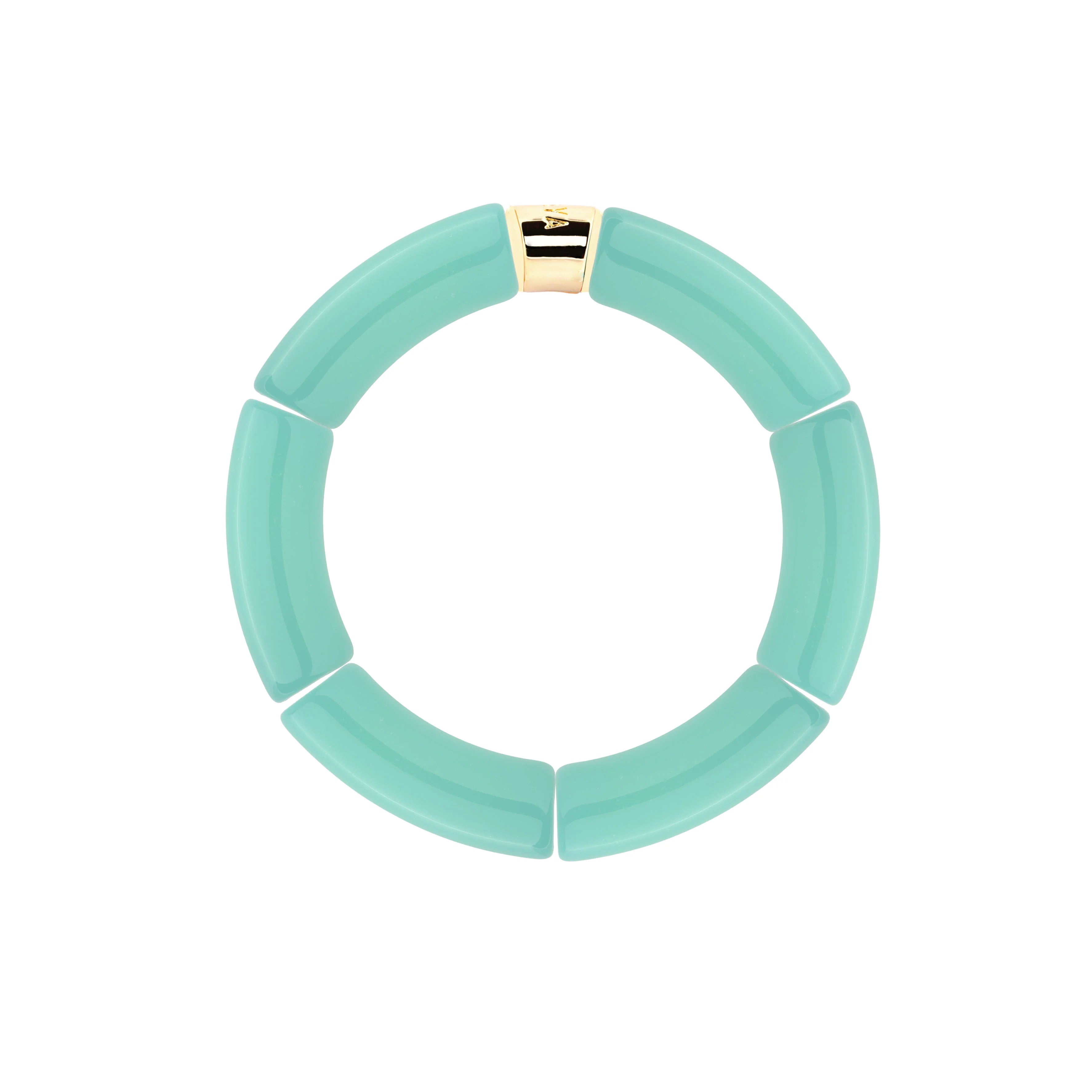 Bracelet doré Riviera Lagon 2 vert d'eau - Bijou photographié sur fond blanc