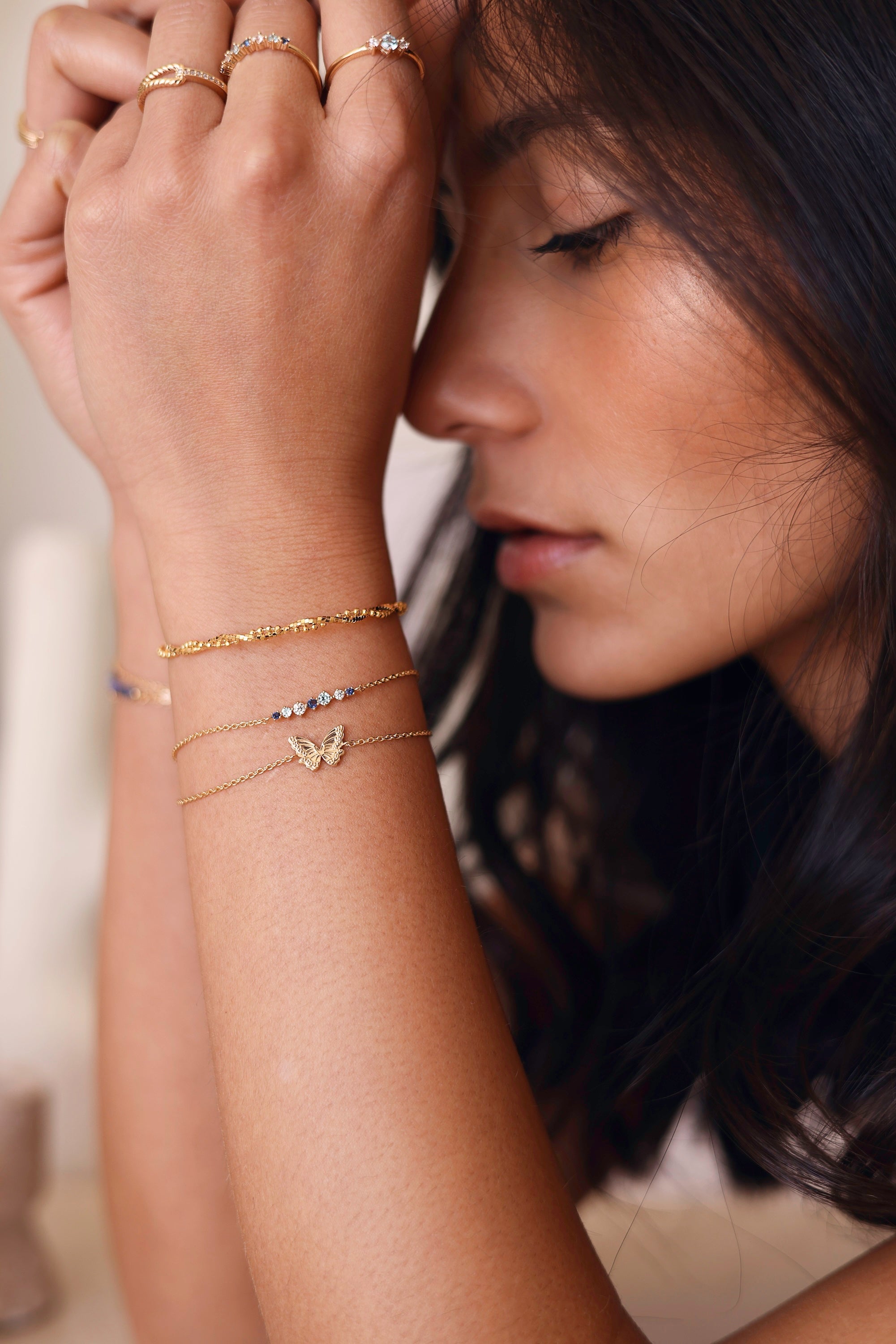 Bracelet doré Sammy papillon - Bijou porté