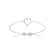 Bracelet en argent Evana cœur torsadé - Bijou photographié sur fond blanc