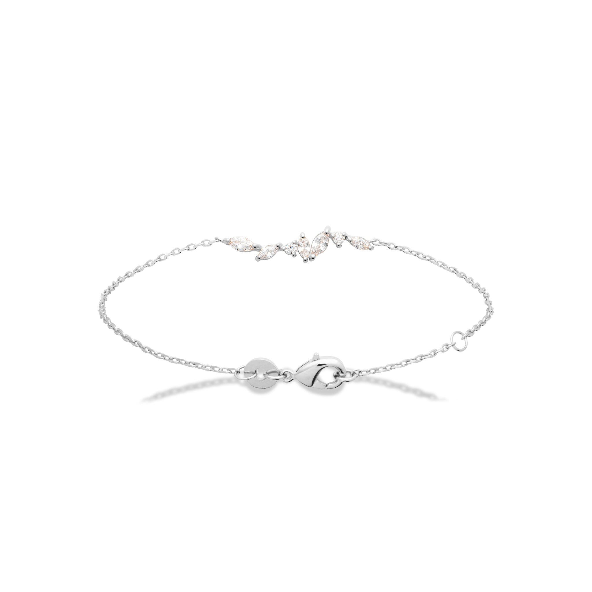 Bracelet en argent Mounia zircons - Bijou photographié sur fond blanc