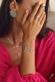  Bracelet en argent motif soleil ajouré Adi - Bijou porté