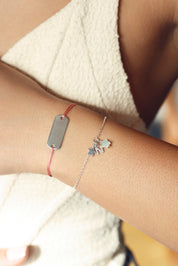 Bracelet personnalisable en argent Ama pendentifs étoiles pour lettre ou charm - Bijou porté