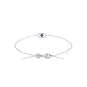 Bracelet en argent Aymane oeil serti de zircons - Bijou photographié sur fond blanc