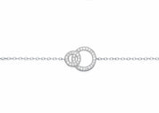 Bracelet en argent Calypso anneaux entrelacés sertis de zircons - Bijou photographié sur fond blanc