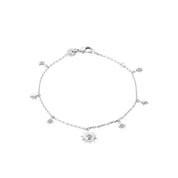  Bracelet argent Céleste pampilles soleil et étoiles avec zircons - Bijou photographié sur fond blanc
