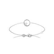 Bracelet en argent Dayana anneau avec zircons - Bijou photographié sur fond blanc