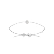 Bracelet en argent fleur zircons Elena - Bijou photographié sur fond blanc
