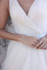 Bracelet argent et zircons blancs Lise - Bijou porté