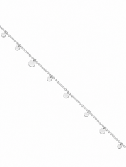 Bracelet argenté Thalia rond chaîne fine orné de petites pastilles rondes - Bijou sur fond blanc
