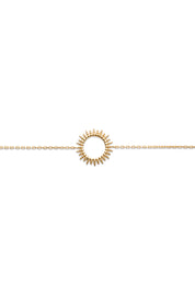 Bracelet doré Adi motif soleil ajouré - Bijou sur fond blanc