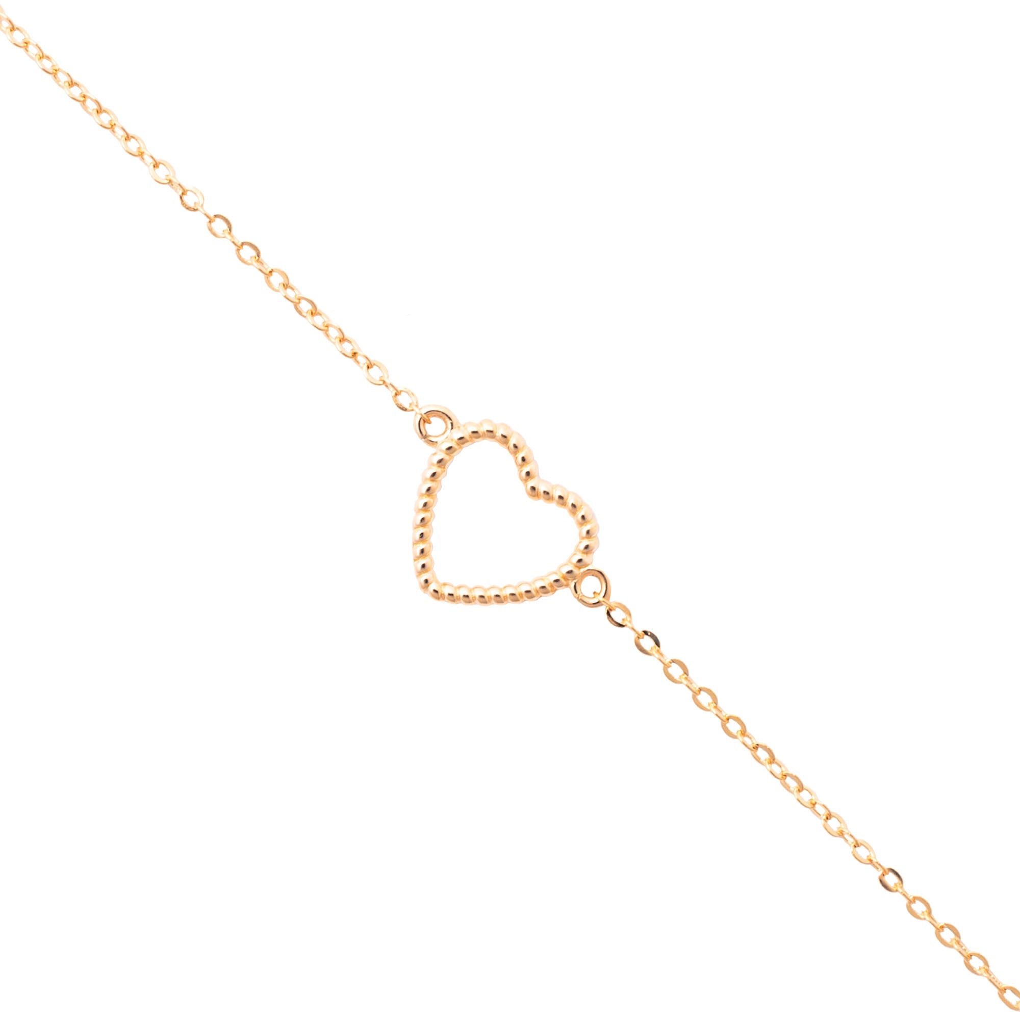Bracelet doré cœur torsadé Calliope - Bijou photographié sur fond blanc