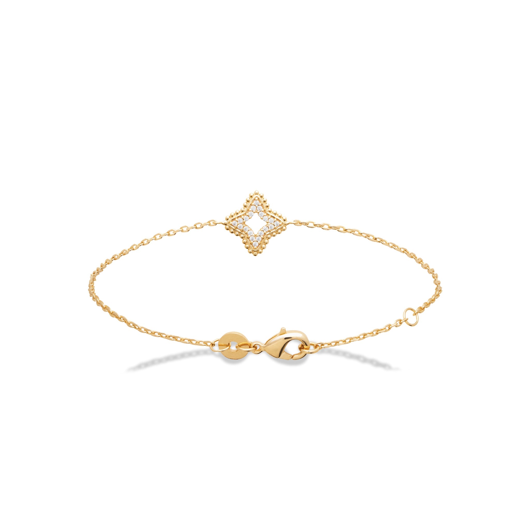  Bracelet doré zircons Camilia - Bijou photographié sur fond blanc