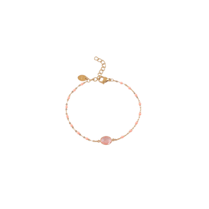 Bracelet doré Gaelle agate rose