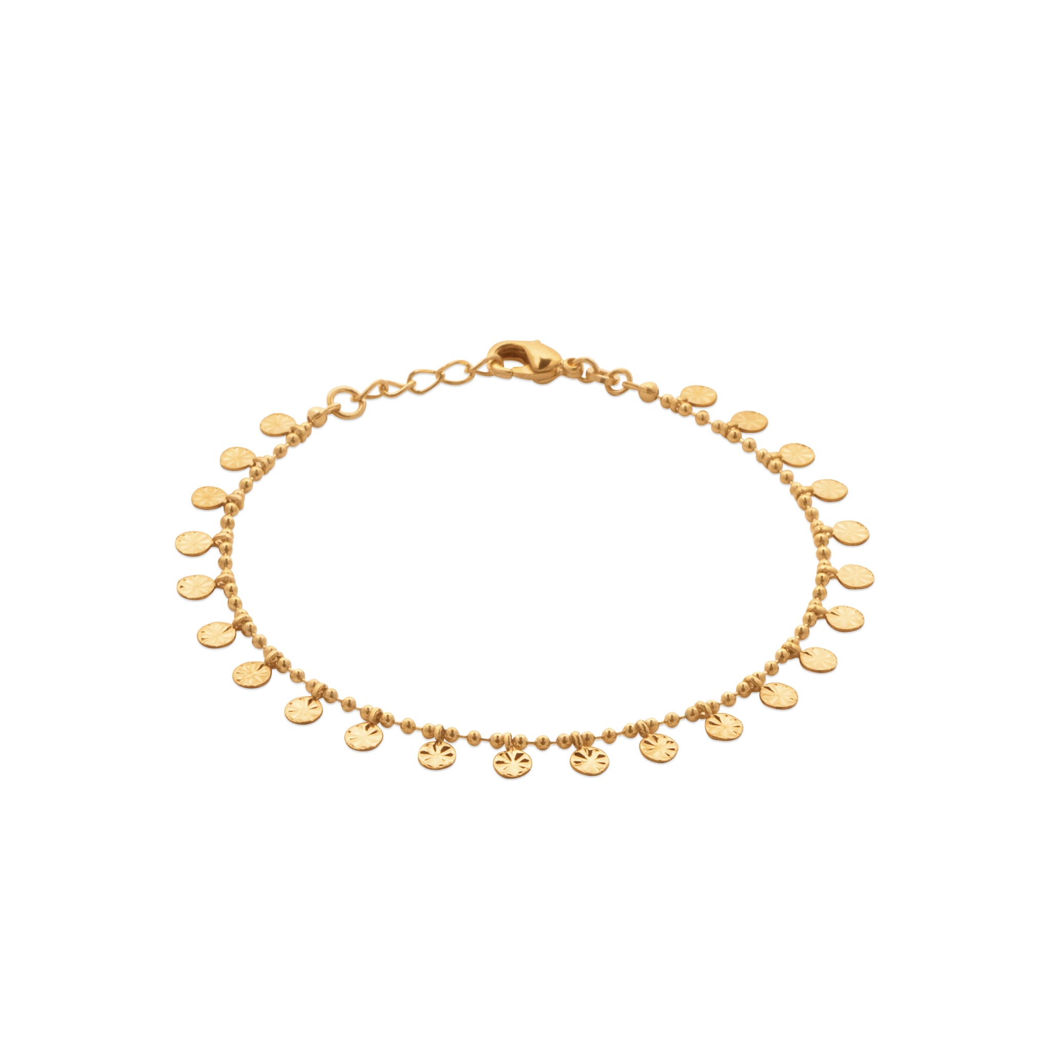 Bracelet doré Garance pampilles striées - Bijou photographié sur fond blanc