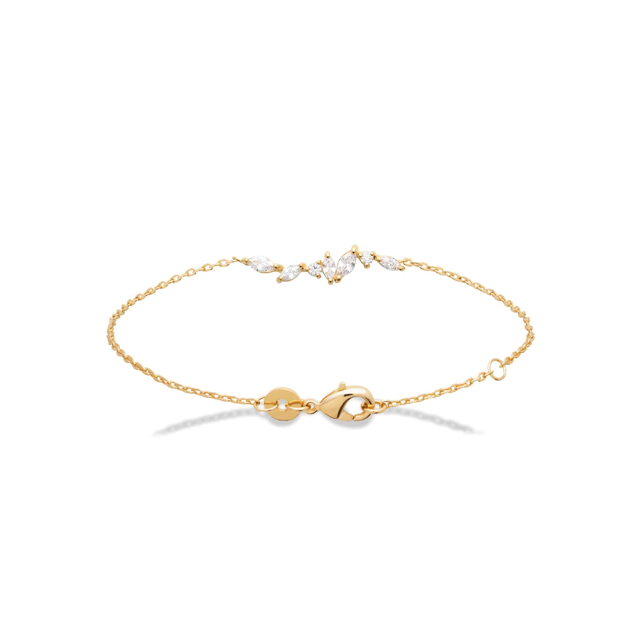 Bracelet doré zircons Mounia - Bijou photographié sur fond blanc