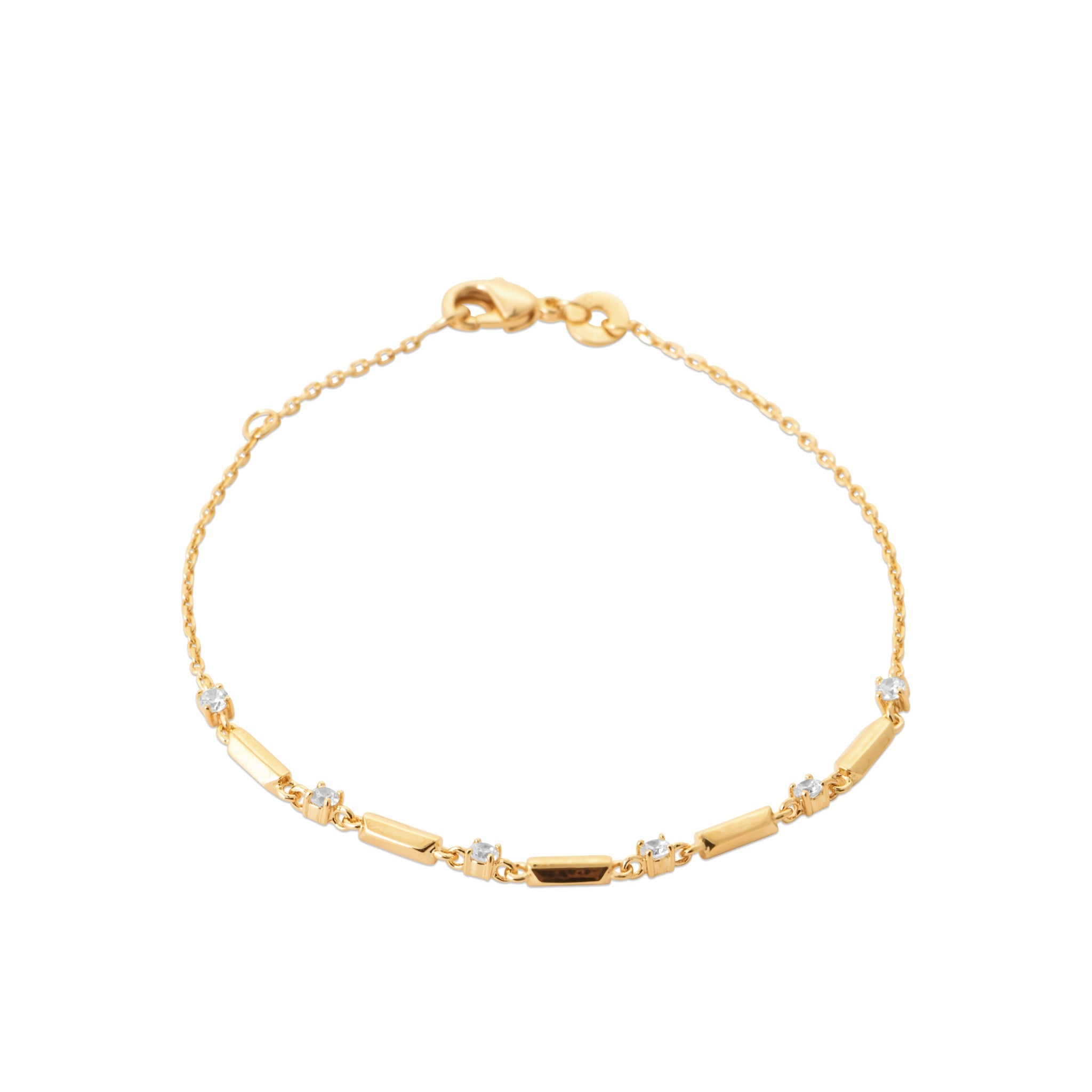 Bracelet doré zircons Natalia - Bijou photographié sur fond blanc