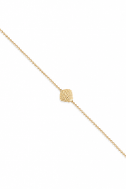 Bracelet doré Priam chaîne fine orné d'un coquillage - Bijou sur fond blanc