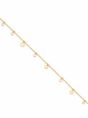 Bracelet doré Thalia rond chaîne fine orné de petites pastilles rondes - Bijou sur fond blanc