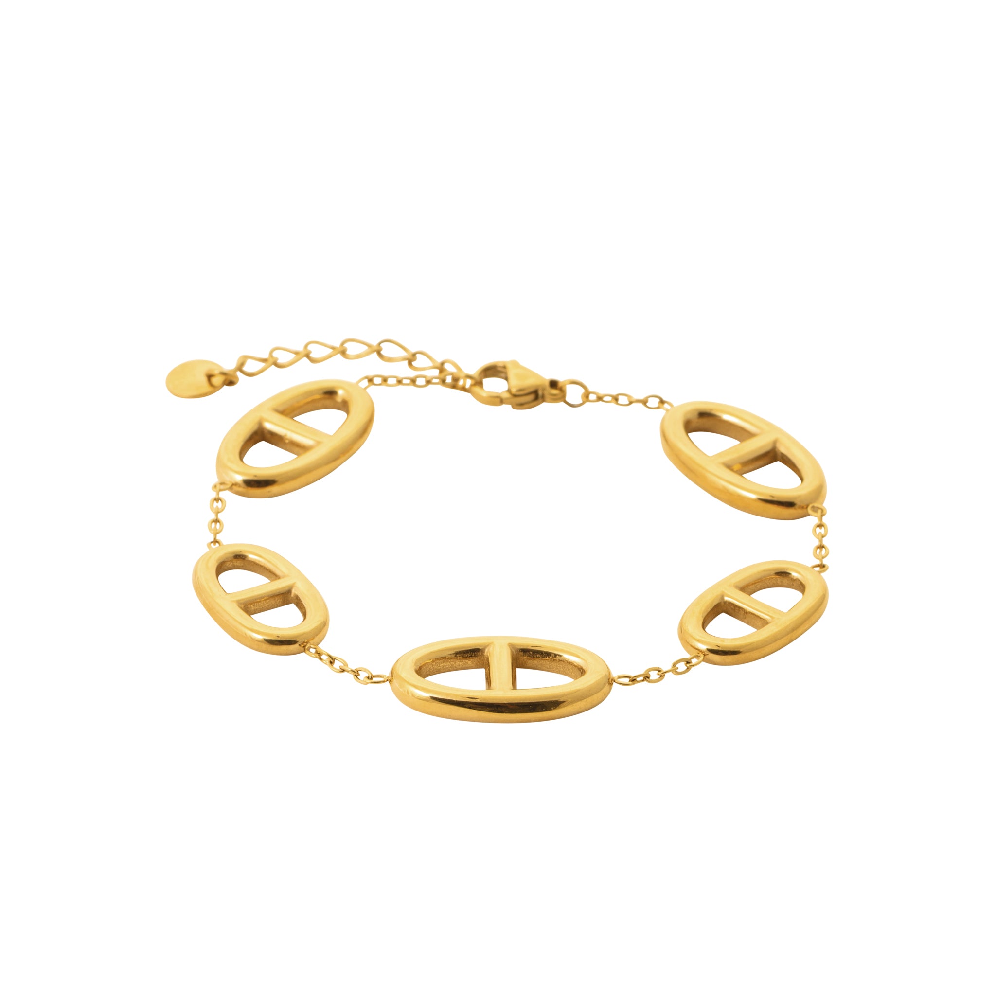 Bracelet doré Zaira en maille marine - Bijou photographié sur fond blanc