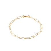 Bracelet doré Abby diamant S chaîne maille martelée - Bijou sur fond blanc