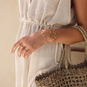 Bracelet Cauri doré coquillage - Bijou porté