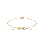 Bracelet Cauri doré coquillage - Bijou photographié sur fond blanc