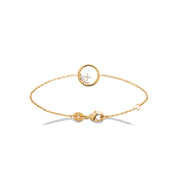 Bracelet doré Dayana anneau avec zircons - Bijou photographié sur fond blanc
