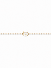 Bracelet pour enfant doré chat blanc - Bijou sur fond blanc