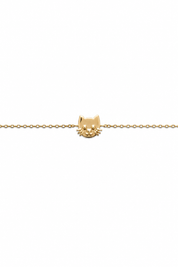 Bracelet pour enfant doré chat - Bijou sur fond blanc